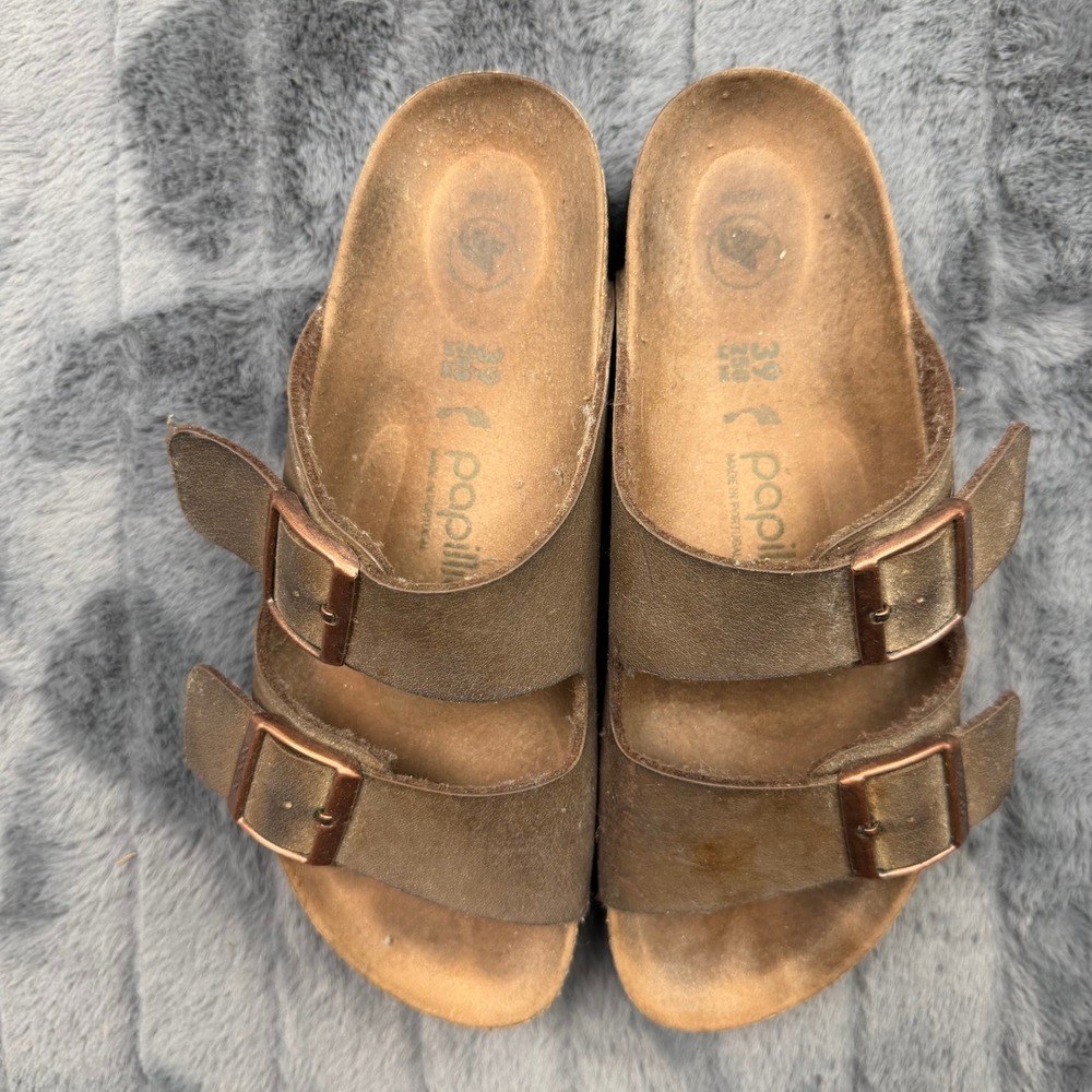 Papillio by Birkenstock Arizona Platform Sandals Brown Metallic Size 39 L8 M6